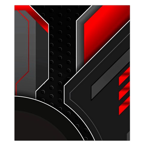 Gamer Tech Black Mesh Red Modern Shape Texture Geometric Pattern Duvet Cover Double Side (California King Size) from ArtsNow.com Back