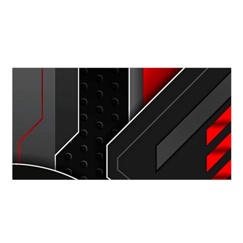Gamer Tech Black Mesh Red Modern Shape Texture Geometric Pattern Satin Shawl 45  x 80  from ArtsNow.com Front