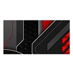 Gamer Tech Black Mesh Red Modern Shape Texture Geometric Pattern Satin Shawl 45  x 80 