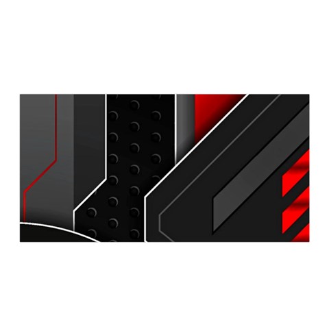 Gamer Tech Black Mesh Red Modern Shape Texture Geometric Pattern Satin Wrap 35  x 70  from ArtsNow.com Front