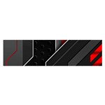 Gamer Tech Black Mesh Red Modern Shape Texture Geometric Pattern Oblong Satin Scarf (16  x 60 )