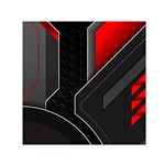 Gamer Tech Black Mesh Red Modern Shape Texture Geometric Pattern Square Satin Scarf (30  x 30 )