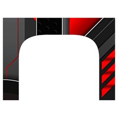 Gamer Tech Black Mesh Red Modern Shape Texture Geometric Pattern Toiletries Pouch from ArtsNow.com Front