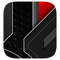Gamer Tech Black Mesh Red Modern Shape Texture Geometric Pattern Toiletries Pouch from ArtsNow.com Side Left
