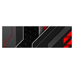 Gamer Tech Black Mesh Red Modern Shape Texture Geometric Pattern Toiletries Pouch from ArtsNow.com Hand Strap
