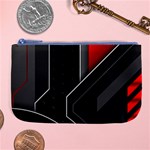 Gamer Tech Black Mesh Red Modern Shape Texture Geometric Pattern Large Coin Purse