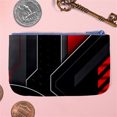 Gamer Tech Black Mesh Red Modern Shape Texture Geometric Pattern Large Coin Purse from ArtsNow.com Back