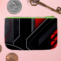 Gamer Tech Black Mesh Red Modern Shape Texture Geometric Pattern Large Coin Purse from ArtsNow.com Back