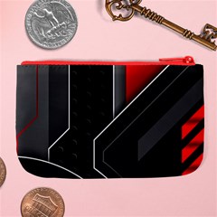 Gamer Tech Black Mesh Red Modern Shape Texture Geometric Pattern Large Coin Purse from ArtsNow.com Back