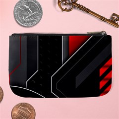 Gamer Tech Black Mesh Red Modern Shape Texture Geometric Pattern Large Coin Purse from ArtsNow.com Back