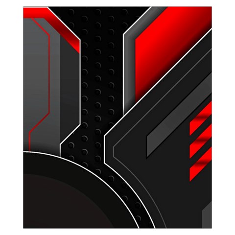 Gamer Tech Black Mesh Red Modern Shape Texture Geometric Pattern Drawstring Pouch (XS) from ArtsNow.com Front