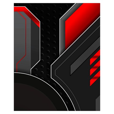 Gamer Tech Black Mesh Red Modern Shape Texture Geometric Pattern Drawstring Pouch (XL) from ArtsNow.com Front
