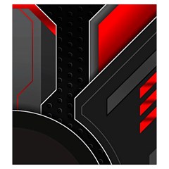 Gamer Tech Black Mesh Red Modern Shape Texture Geometric Pattern Drawstring Pouch (2XL) from ArtsNow.com Back