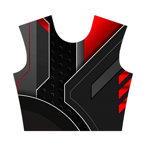 Gamer Tech Black Mesh Red Modern Shape Texture Geometric Pattern Cotton Crop Top from ArtsNow.com Front