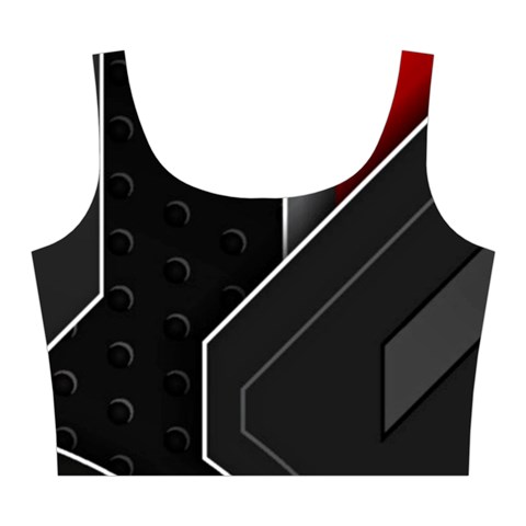 Gamer Tech Black Mesh Red Modern Shape Texture Geometric Pattern Midi Sleeveless Dress from ArtsNow.com Top Front