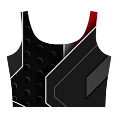 Gamer Tech Black Mesh Red Modern Shape Texture Geometric Pattern Midi Sleeveless Dress from ArtsNow.com Top Front
