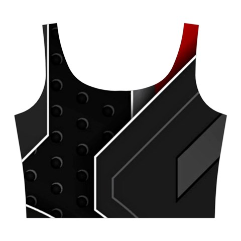 Gamer Tech Black Mesh Red Modern Shape Texture Geometric Pattern Midi Sleeveless Dress from ArtsNow.com Top Back
