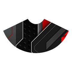 Gamer Tech Black Mesh Red Modern Shape Texture Geometric Pattern Midi Sleeveless Dress from ArtsNow.com Skirt Back