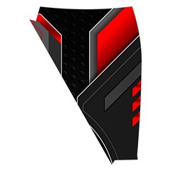 Gamer Tech Black Mesh Red Modern Shape Texture Geometric Pattern Midi Wrap Pencil Skirt from ArtsNow.com Front Left
