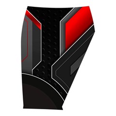 Gamer Tech Black Mesh Red Modern Shape Texture Geometric Pattern Midi Wrap Pencil Skirt from ArtsNow.com  Front Right 