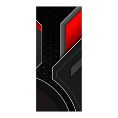 Gamer Tech Black Mesh Red Modern Shape Texture Geometric Pattern Pleated Skirt from ArtsNow.com Front Pleats