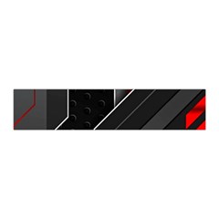 Gamer Tech Black Mesh Red Modern Shape Texture Geometric Pattern Pleated Skirt from ArtsNow.com Waist Band