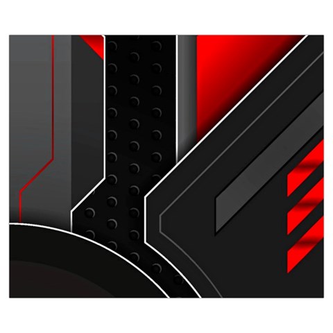 Gamer Tech Black Mesh Red Modern Shape Texture Geometric Pattern Zipper Medium Tote Bag from ArtsNow.com Front