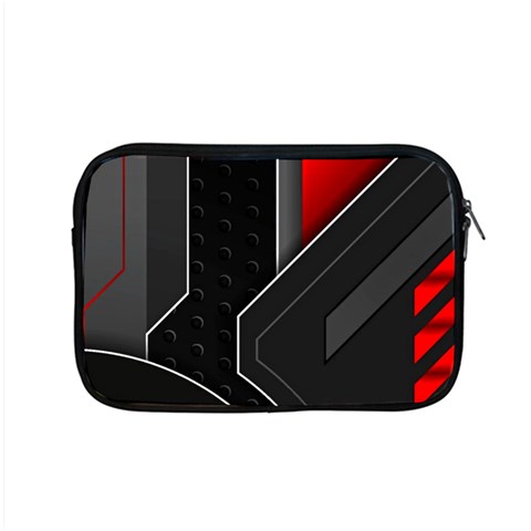 Gamer Tech Black Mesh Red Modern Shape Texture Geometric Pattern Apple MacBook Pro 15  Zipper Case from ArtsNow.com Front