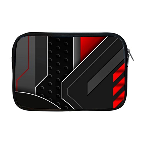 Gamer Tech Black Mesh Red Modern Shape Texture Geometric Pattern Apple MacBook Pro 17  Zipper Case from ArtsNow.com Front