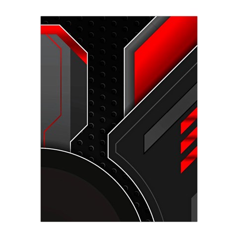 Gamer Tech Black Mesh Red Modern Shape Texture Geometric Pattern Medium Tapestry from ArtsNow.com Front
