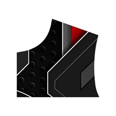 Gamer Tech Black Mesh Red Modern Shape Texture Geometric Pattern Women s Button Up Vest from ArtsNow.com Top Left
