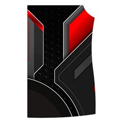 Gamer Tech Black Mesh Red Modern Shape Texture Geometric Pattern Women s Button Up Vest from ArtsNow.com Front Left