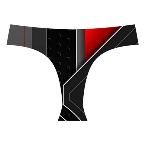 Gamer Tech Black Mesh Red Modern Shape Texture Geometric Pattern Cross Back Hipster Bikini Set from ArtsNow.com Front Under