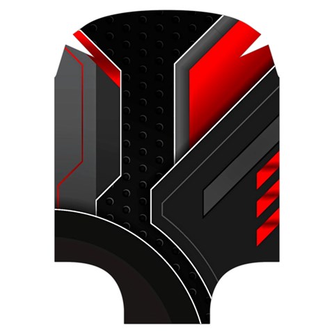 Gamer Tech Black Mesh Red Modern Shape Texture Geometric Pattern Luggage Cover (Medium) from ArtsNow.com Front