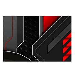 Gamer Tech Black Mesh Red Modern Shape Texture Geometric Pattern Waist Pouch (Small) from ArtsNow.com Loop