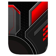 Gamer Tech Black Mesh Red Modern Shape Texture Geometric Pattern Waist Pouch (Large) from ArtsNow.com Front Pocket