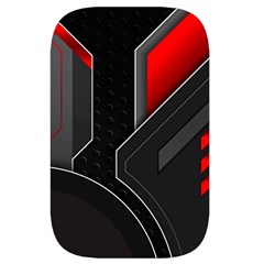 Gamer Tech Black Mesh Red Modern Shape Texture Geometric Pattern Waist Pouch (Large) from ArtsNow.com Back