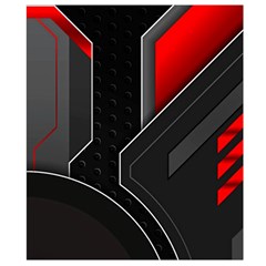 Gamer Tech Black Mesh Red Modern Shape Texture Geometric Pattern Waist Pouch (Large) from ArtsNow.com Back Strap