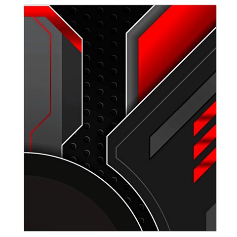 Gamer Tech Black Mesh Red Modern Shape Texture Geometric Pattern Belt Pouch Bag (Large) from ArtsNow.com Back Strap