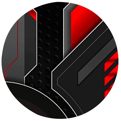 Gamer Tech Black Mesh Red Modern Shape Texture Geometric Pattern Wooden Bottle Opener (Round) from ArtsNow.com Front