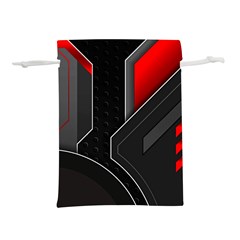 Gamer Tech Black Mesh Red Modern Shape Texture Geometric Pattern Lightweight Drawstring Pouch (S) from ArtsNow.com Back