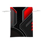 Gamer Tech Black Mesh Red Modern Shape Texture Geometric Pattern Lightweight Drawstring Pouch (M)