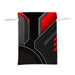 Gamer Tech Black Mesh Red Modern Shape Texture Geometric Pattern Lightweight Drawstring Pouch (L)