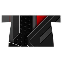 Gamer Tech Black Mesh Red Modern Shape Texture Geometric Pattern Wristlet Pouch Bag (Small) from ArtsNow.com Back