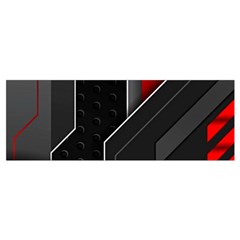 Gamer Tech Black Mesh Red Modern Shape Texture Geometric Pattern Wristlet Pouch Bag (Small) from ArtsNow.com Bottom