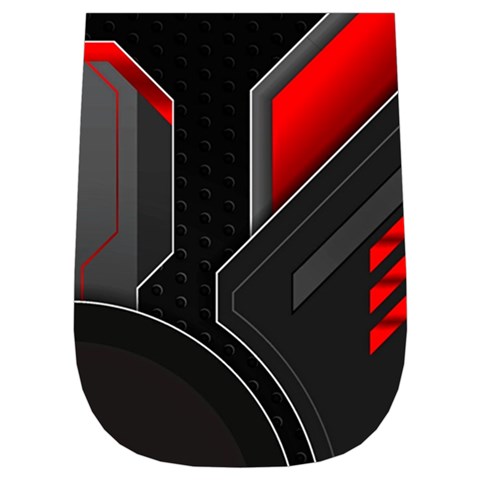 Gamer Tech Black Mesh Red Modern Shape Texture Geometric Pattern Wristlet Pouch Bag (Small) from ArtsNow.com Left Side