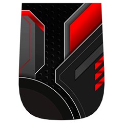 Gamer Tech Black Mesh Red Modern Shape Texture Geometric Pattern Wristlet Pouch Bag (Small) from ArtsNow.com Left Side