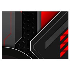 Gamer Tech Black Mesh Red Modern Shape Texture Geometric Pattern Wristlet Pouch Bag (Small) from ArtsNow.com Belt Loop