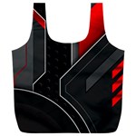 Gamer Tech Black Mesh Red Modern Shape Texture Geometric Pattern Full Print Recycle Bag (XXXL)