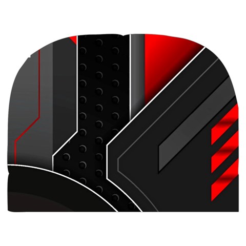 Gamer Tech Black Mesh Red Modern Shape Texture Geometric Pattern Make Up Case (Medium) from ArtsNow.com Front
